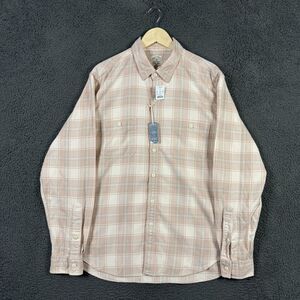 J Crew Shirt Mens Large Pink Plaid Sun Washed Flannel Button Up Long Sleeve NWT